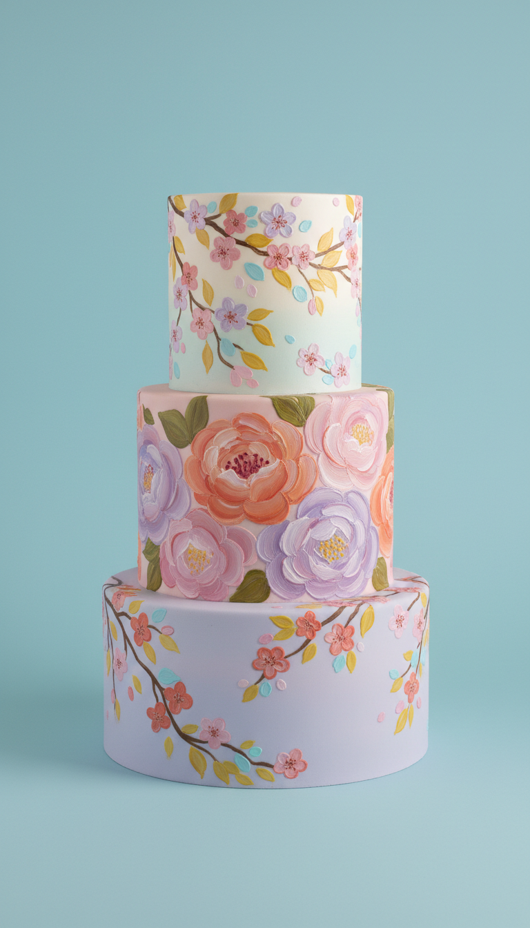 Hand-crafted Bespoke Floral Wedding Cake